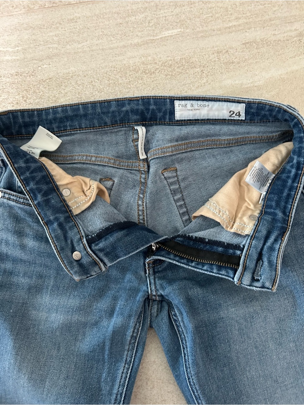 RAG & BONE DRE SLIM BOYFRIEND JEANS SIZE 24 - Picture 5 of 7
